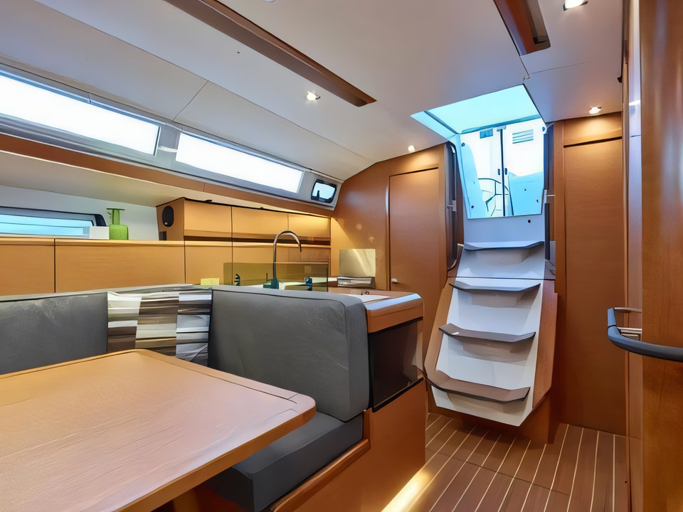 Interior of Sun Odyssey 419 sail boat with 3 cabins Croatia yacht charter