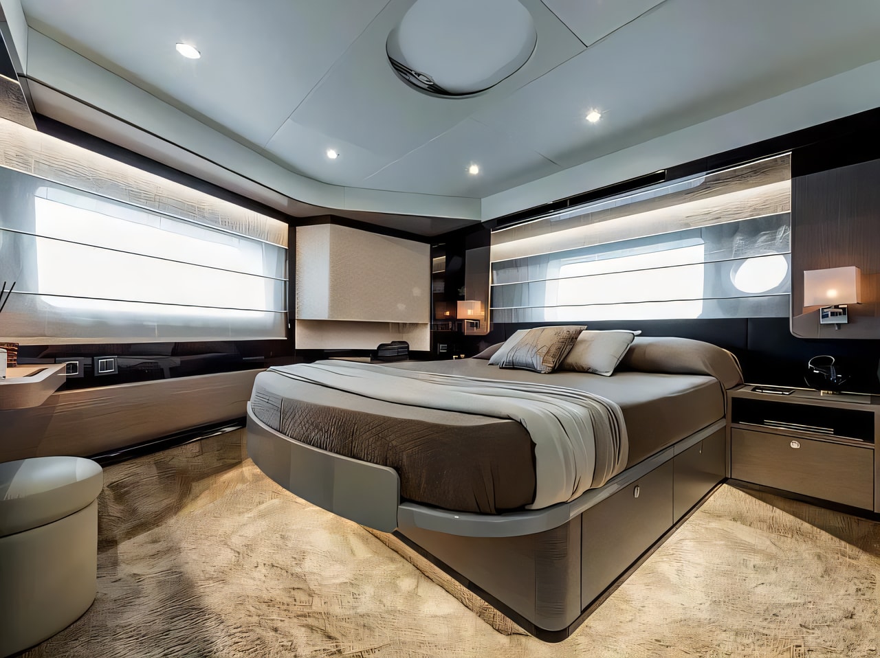 Layout of Navetta 48 motoryacht with 4 cabins Croatia yacht charter