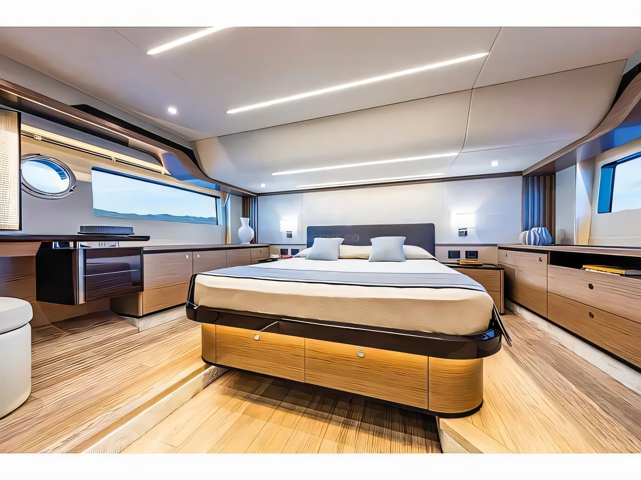 Layout of Navetta 52 motoryacht with 4 cabins Croatia yacht charter