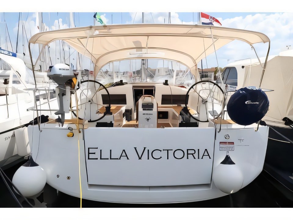 Exterior overview of Sun Odyssey 440 - 3 cabin, 2 heads sail boat for charter from Biograd Kornati in the Zadar sailing area Croatia