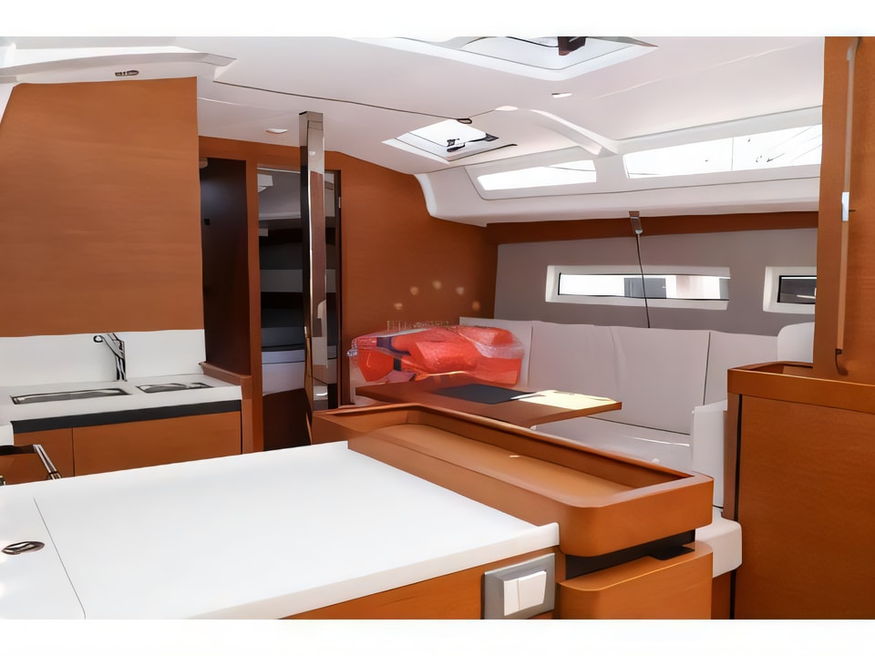 Interior of Sun Odyssey 440 - 3 cabin, 2 heads sail boat with 3 cabins Croatia yacht charter