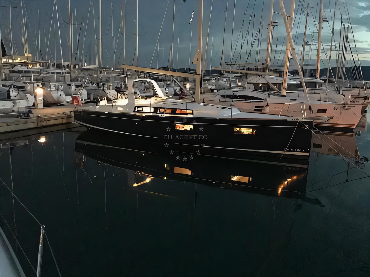 Exterior overview of Oceanis 38.1 sail boat for charter from Baska Voda in the Split sailing area Croatia