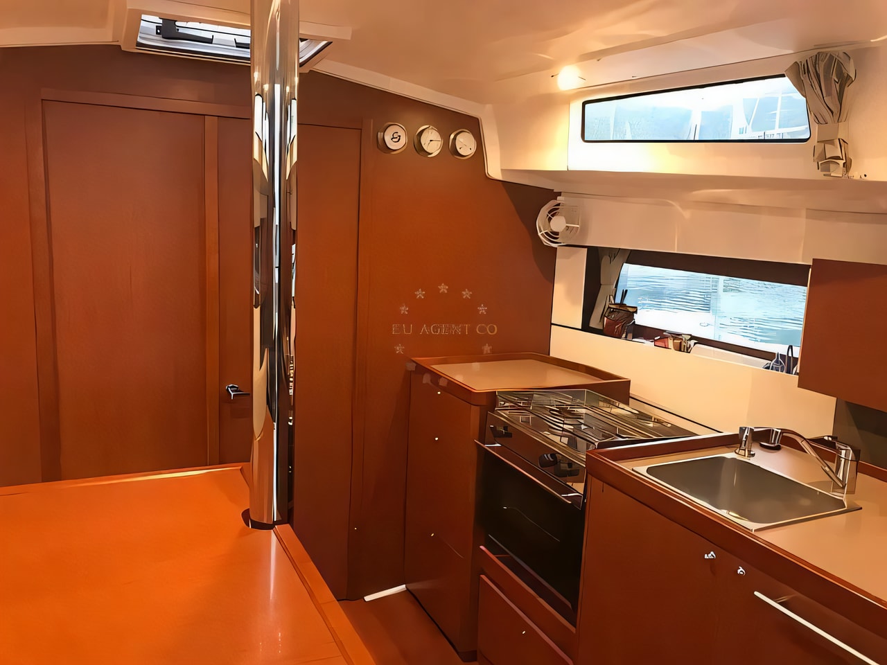 Layout of Oceanis 38.1 sail boat with 3 cabins Croatia yacht charter