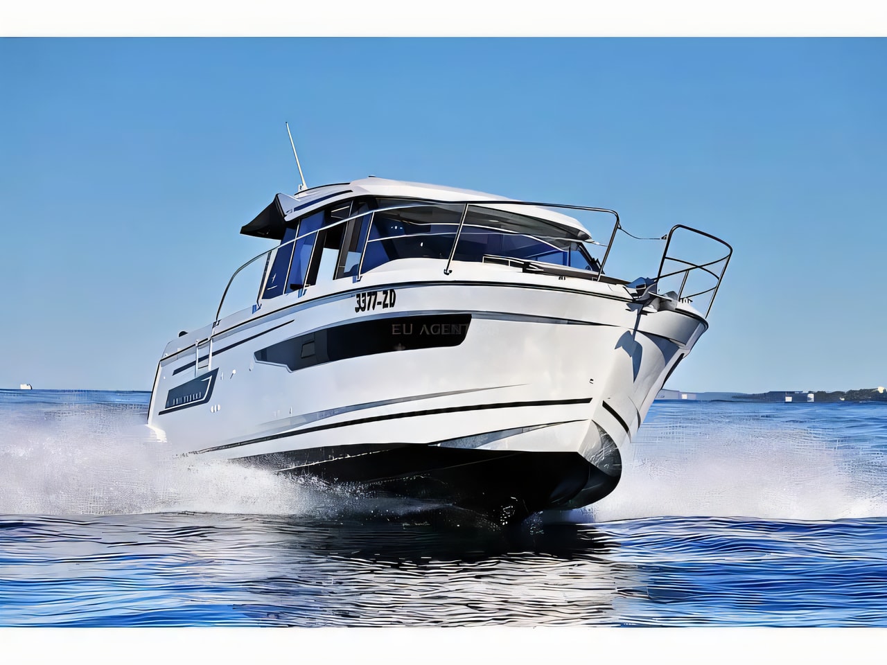 Interior of Merry Fisher 895 motor boat with 2 cabins Croatia yacht charter