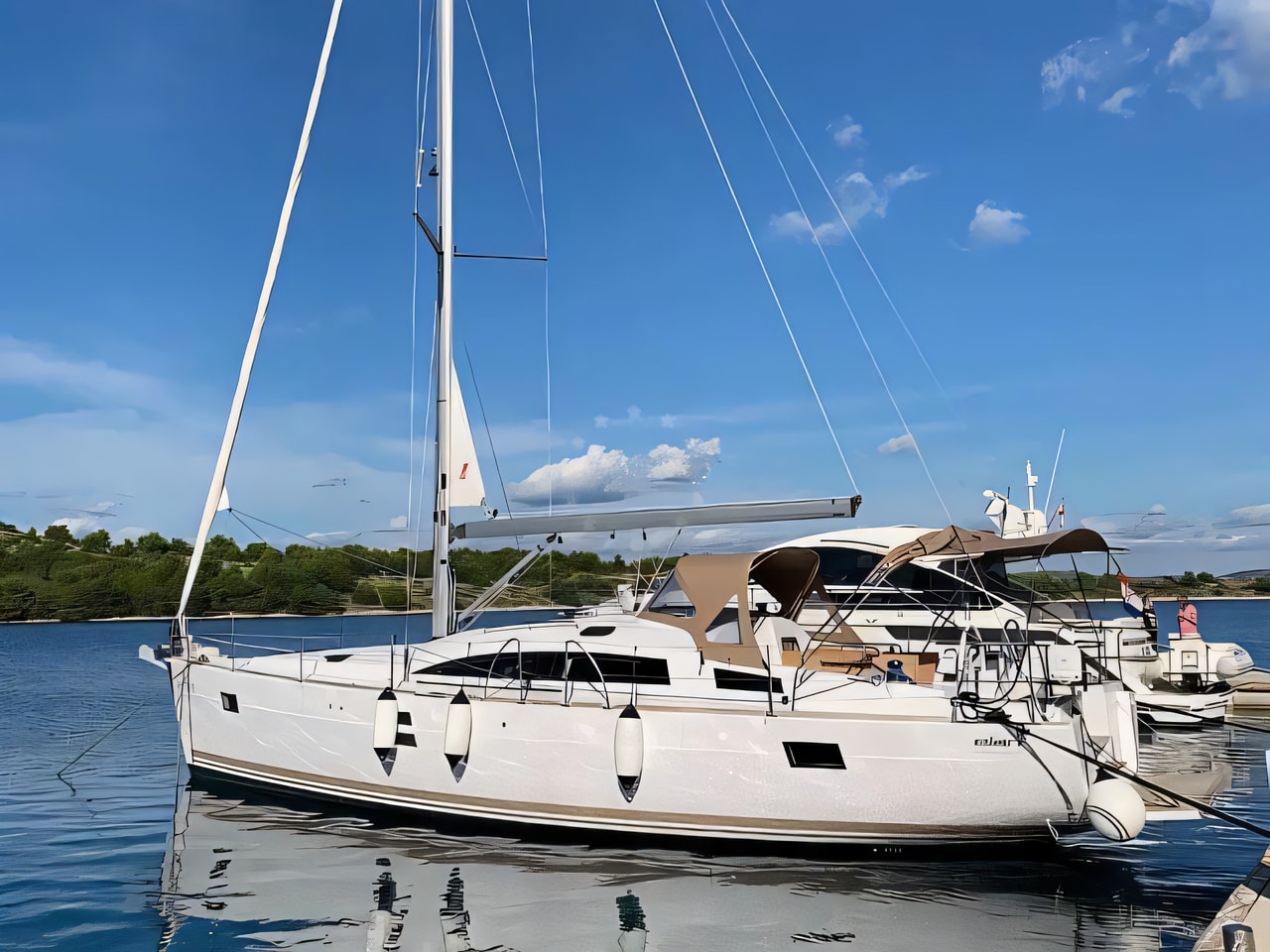 Exterior overview of Elan Impression 45.1 sail boat for charter from Pirovac in the Sibenik sailing area Croatia