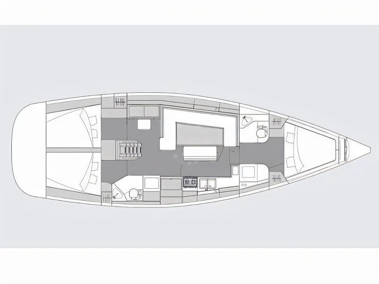 Interior of Elan Impression 45.1 sail boat with 3 cabins Croatia yacht charter