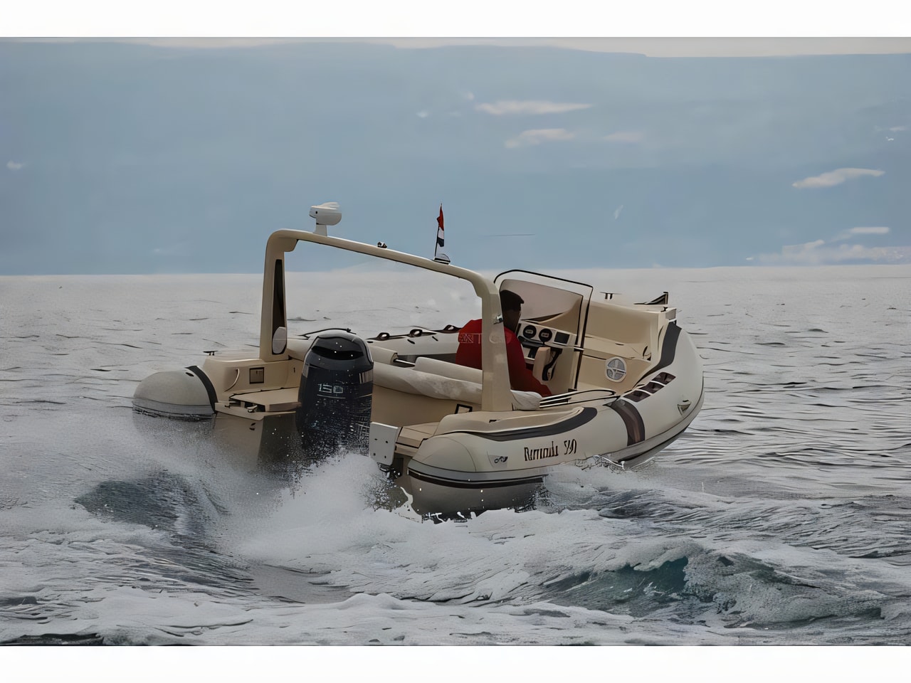Exterior overview of Barracuda 590 motor boat for charter from Crikvenica City Port in the Istria / Kvarner sailing area Croatia