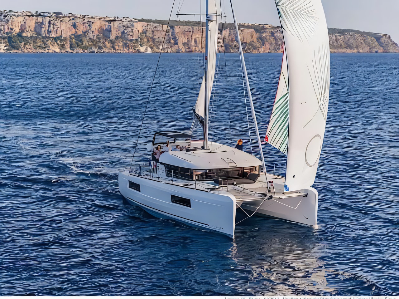 Exterior overview of Lagoon 40 catamaran for charter from Rogoznica Marina Frapa in the Kornati sailing area Croatia