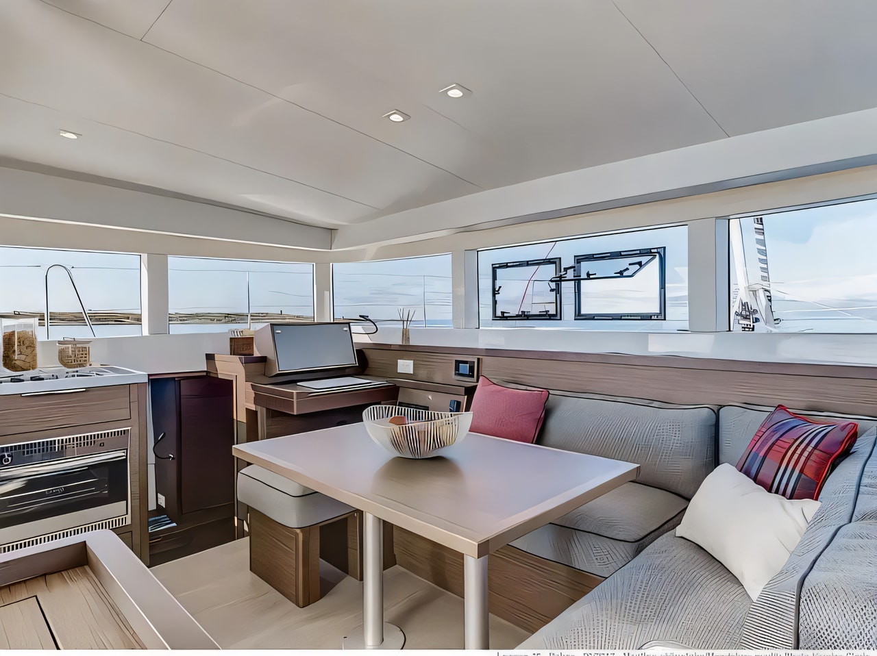 Layout of Lagoon 40 catamaran with 6 cabins Croatia yacht charter