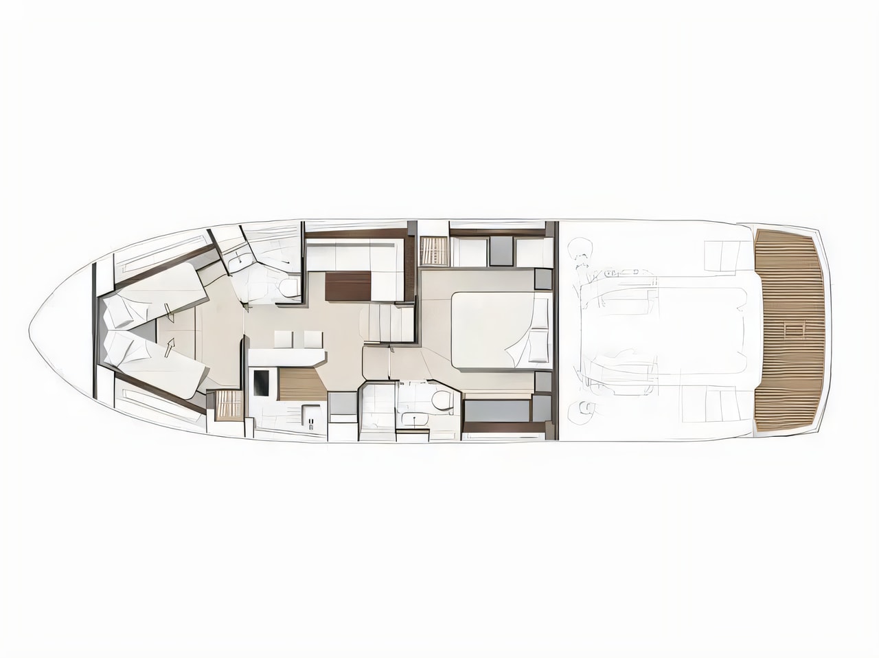 Interior of Predator 50 motoryacht with 2 cabins Croatia yacht charter