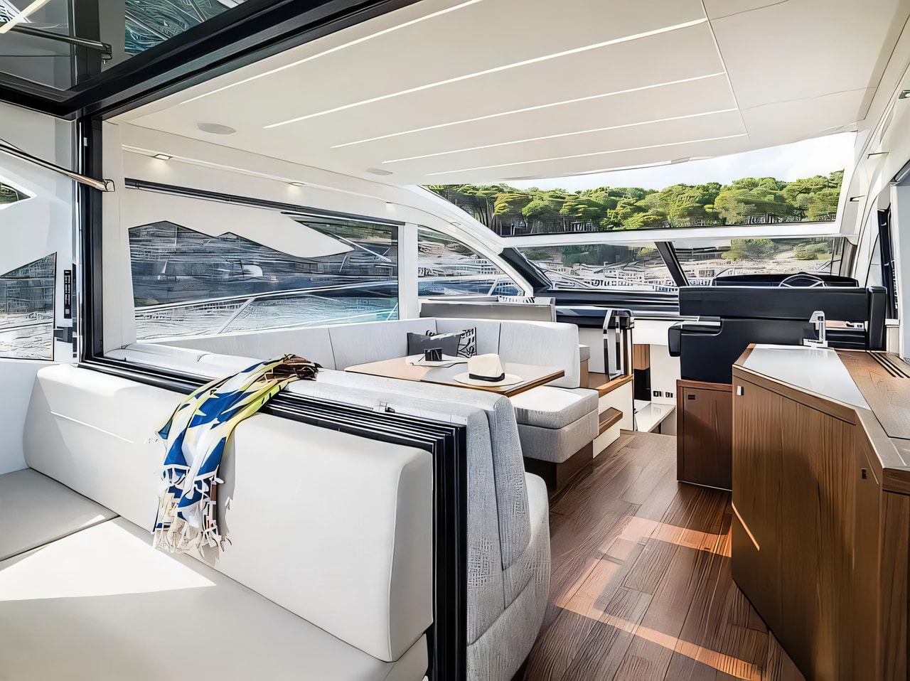 Layout of Predator 50 motoryacht with 2 cabins Croatia yacht charter