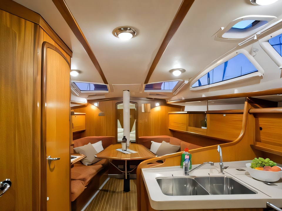 Interior of Delphia 37 sail boat with 3 cabins Croatia yacht charter