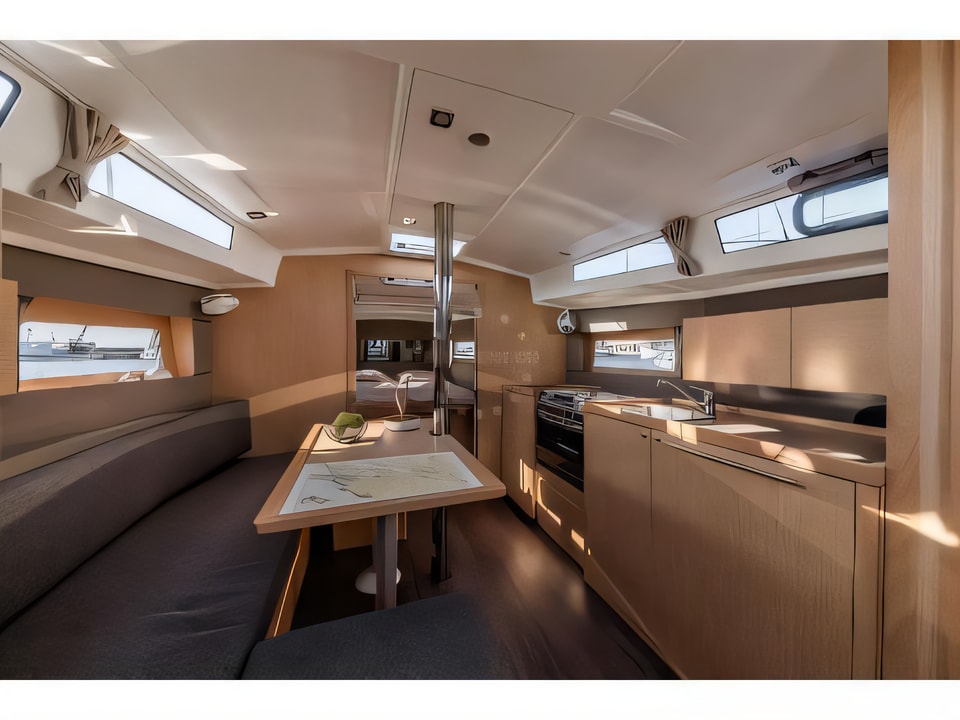 Interior of Oceanis 38.1 sail boat with 3 cabins Croatia yacht charter