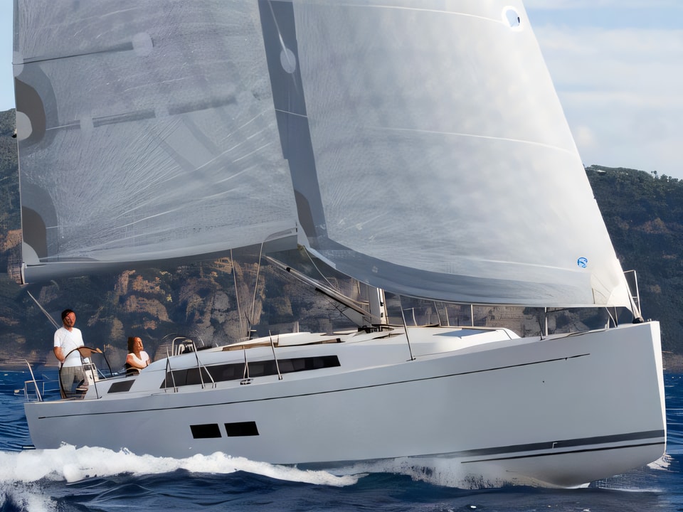 Exterior overview of Grand Soleil 39 sail boat for charter from Sibenik Marina Mandalina in the Sibenik sailing area Croatia