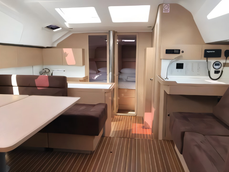 Interior of Elan 50 Impression sail boat with 5 cabins Croatia yacht charter