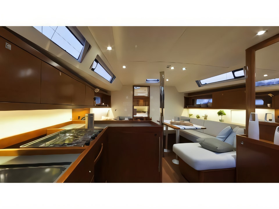 Interior of Oceanis 41.1 sail boat with 3 cabins Croatia yacht charter