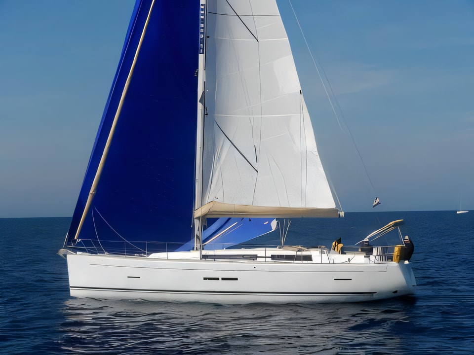 Exterior overview of Dufour 445 GL sail boat for charter from Sibenik Marina Mandalina in the Sibenik sailing area Croatia