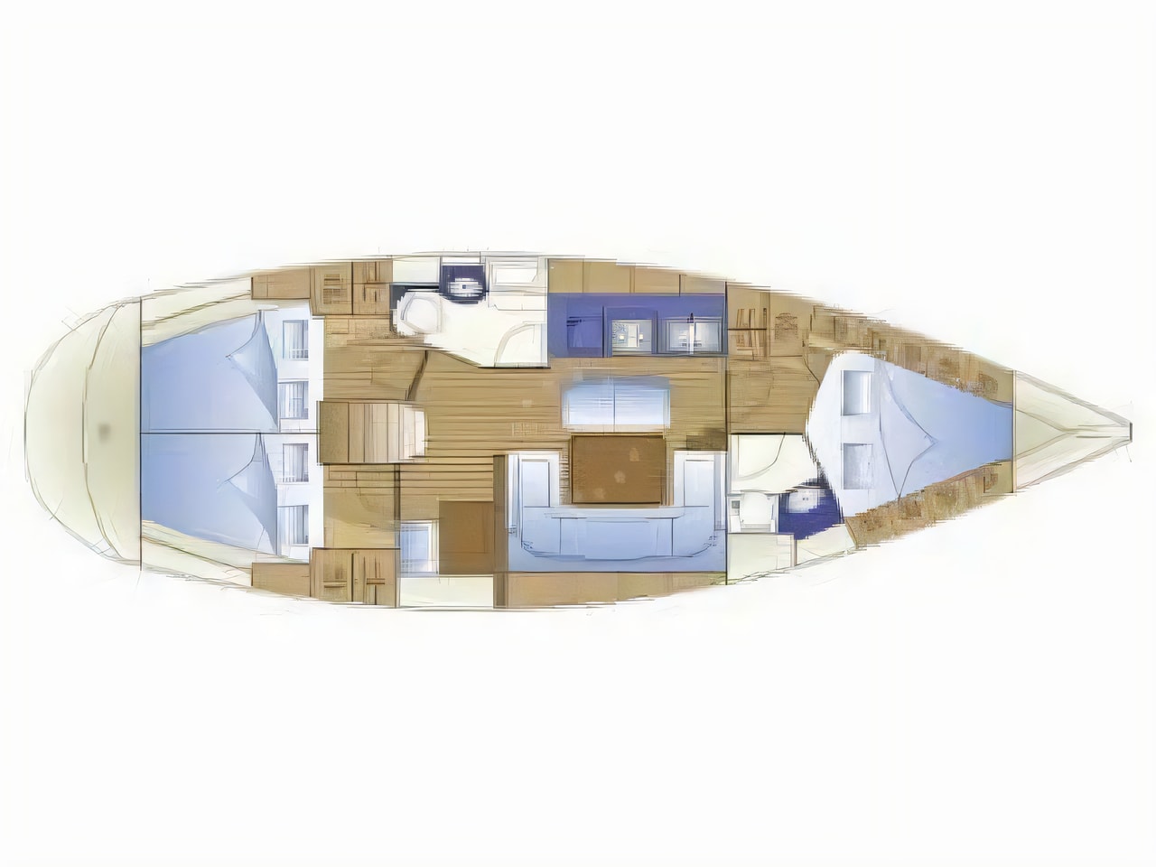 Interior of Bavaria 39 Cruiser sail boat with 3 cabins Croatia yacht charter