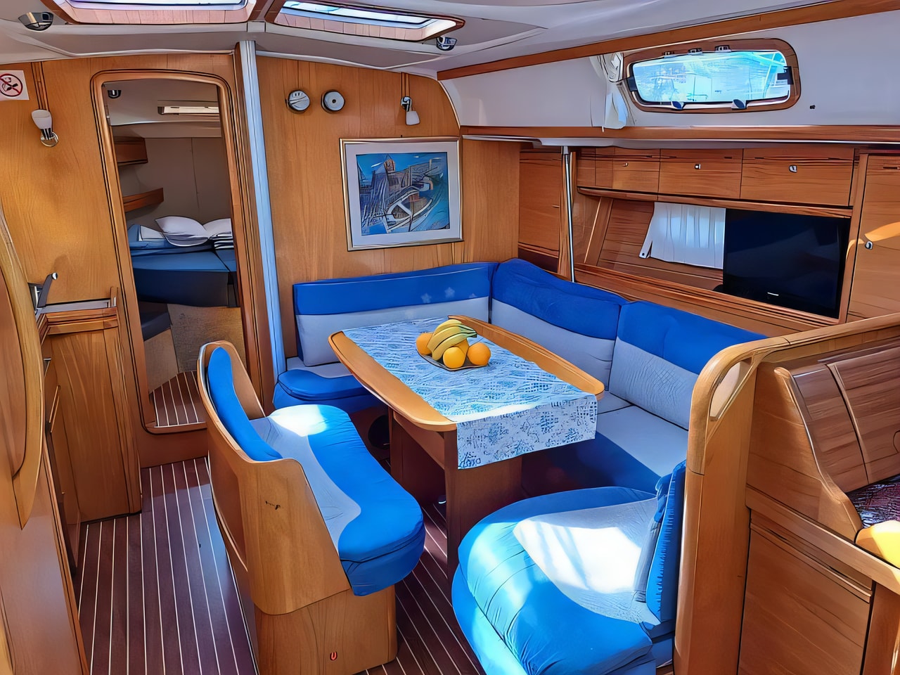 Layout of Bavaria 39 Cruiser sail boat with 3 cabins Croatia yacht charter