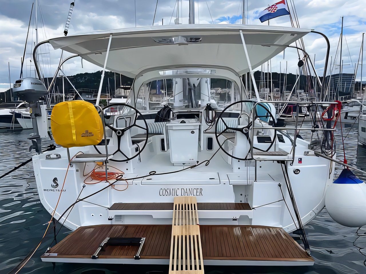 Exterior overview of Oceanis 40.1 sail boat for charter from Split ACI Marina in the Split sailing area Croatia