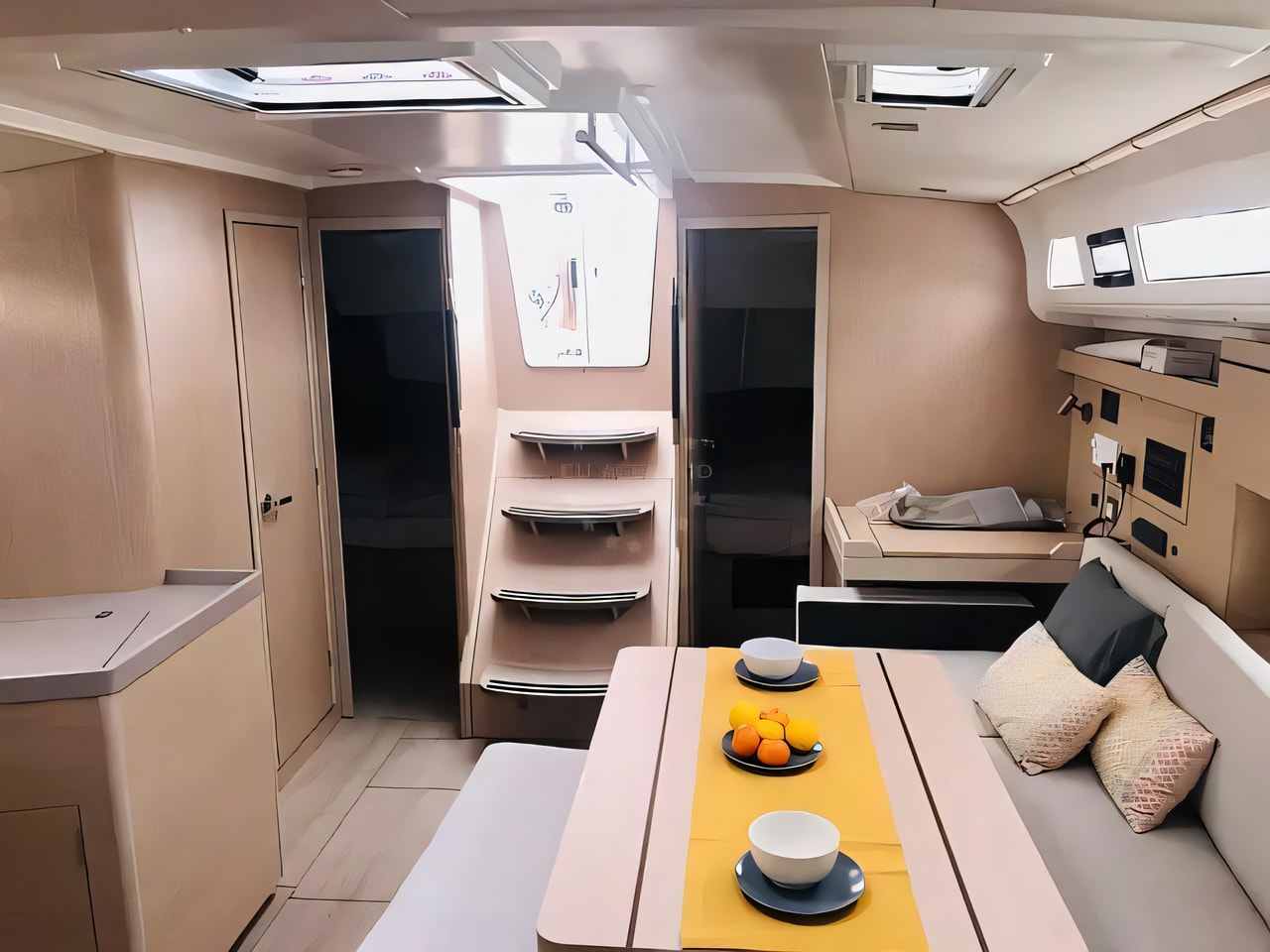 Layout of Oceanis 40.1 sail boat with 3 cabins Croatia yacht charter