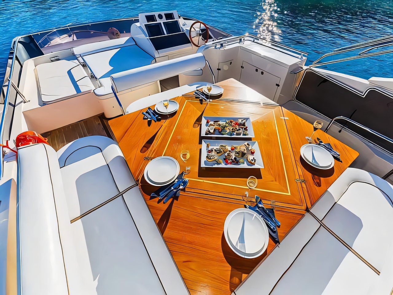 Interior of Cayman 70 motoryacht with 4 cabins Croatia yacht charter