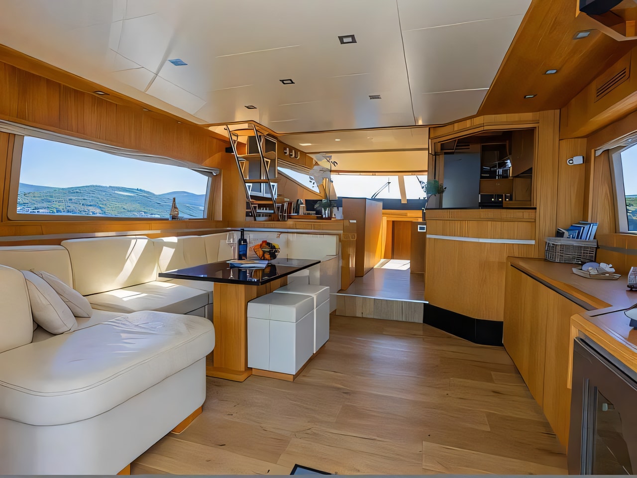 Layout of Cayman 70 motoryacht with 4 cabins Croatia yacht charter