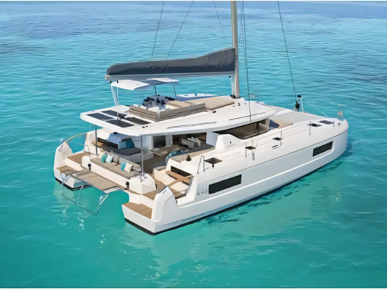 Exterior overview of Lagoon 43 - OWNER VERSION catamaran for charter from Sukosan Marina Dalmacija in the Zadar sailing area Croatia