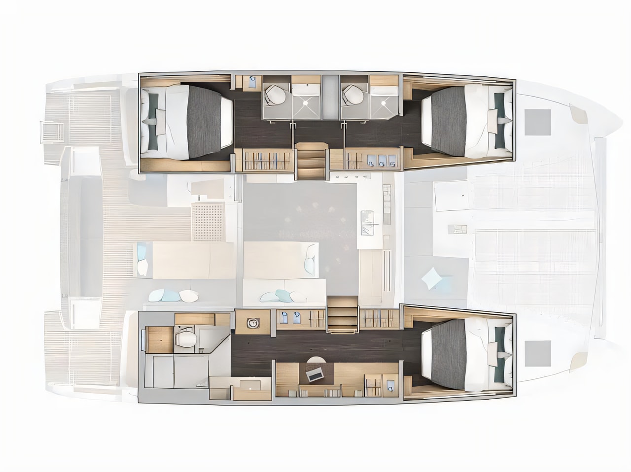 Interior of Lagoon 43 - OWNER VERSION catamaran with 4 cabins Croatia yacht charter