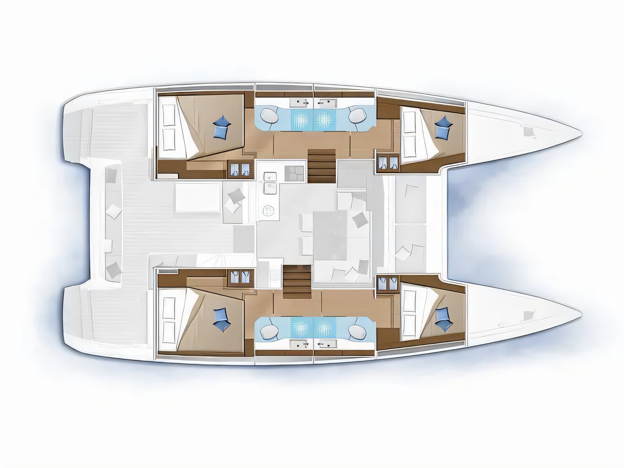 Interior of Lagoon 40 catamaran with 4 cabins Croatia yacht charter