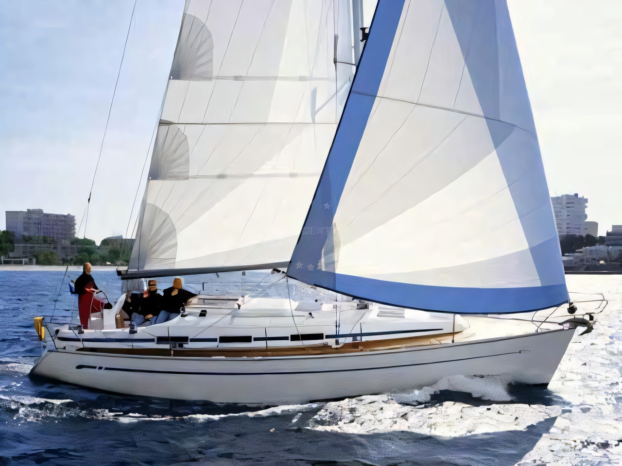 Exterior overview of Bavaria Cruiser 36 sail boat for charter from Zadar Marina in the Kornati sailing area Croatia