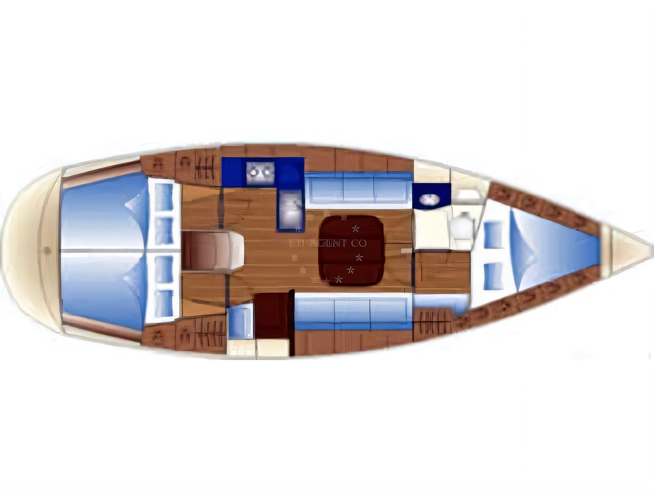 Interior of Bavaria Cruiser 36 sail boat with 3 cabins Croatia yacht charter