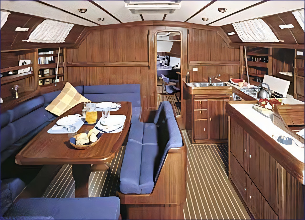 Layout of Bavaria 50 sail boat with 5 cabins Croatia yacht charter