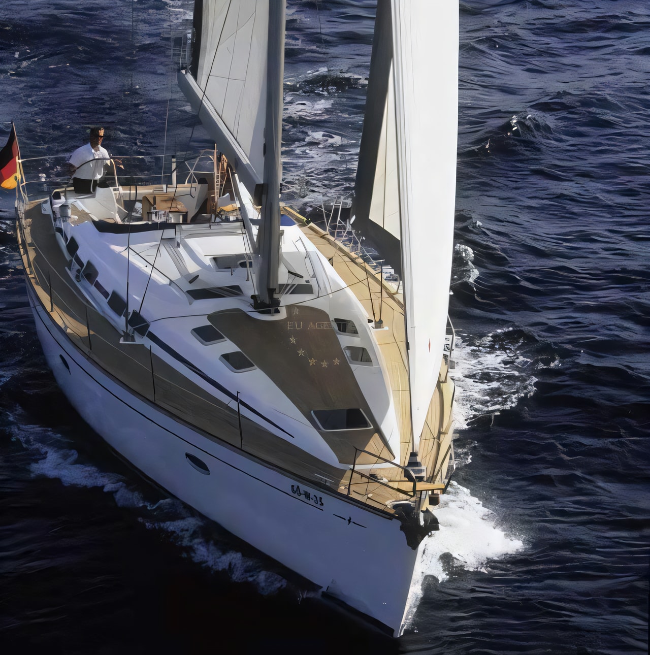 Exterior overview of Bavaria 46 Cruiser sail boat for charter from Zadar Marina Zadar in the Zadar sailing area Croatia