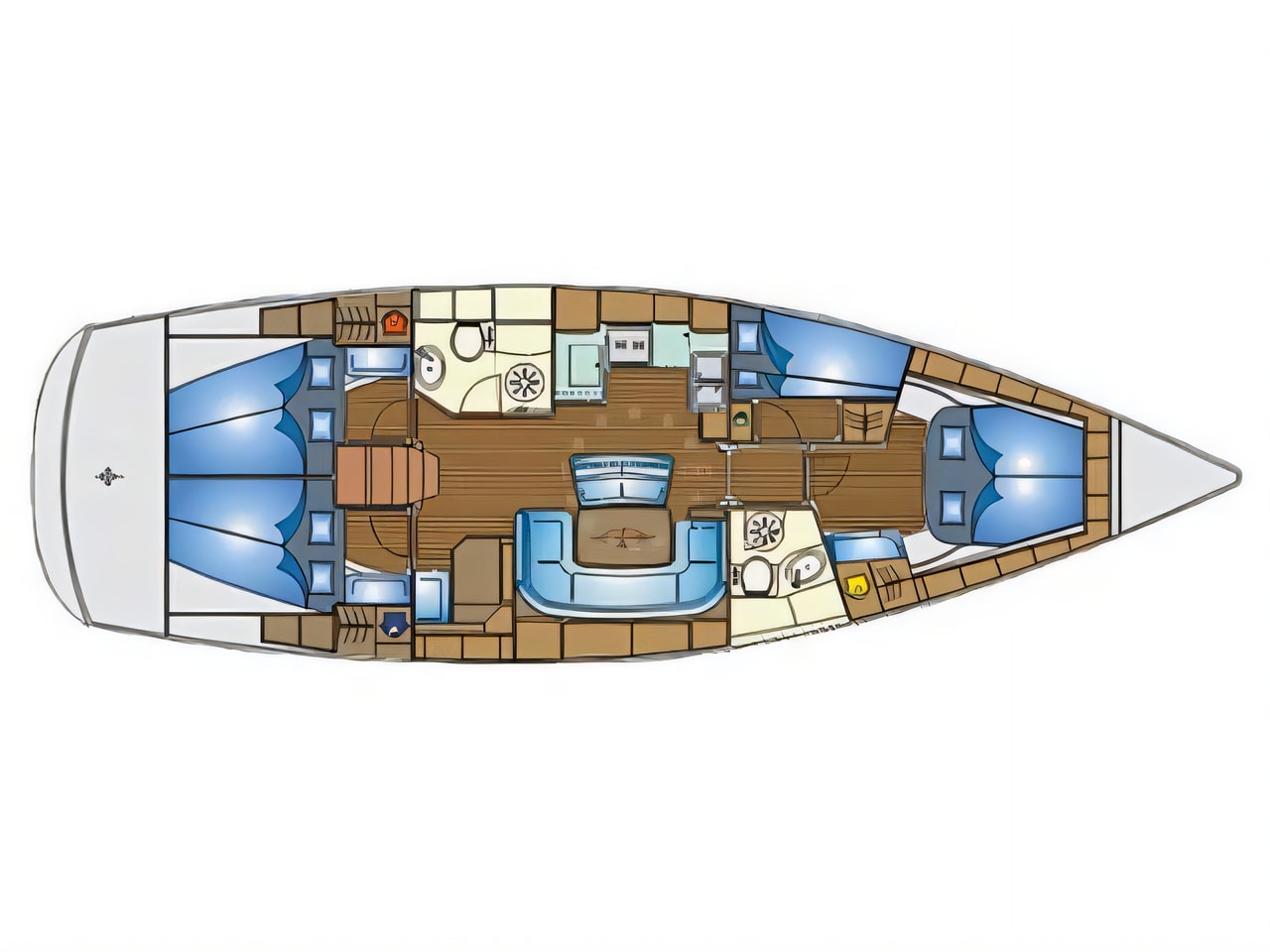 Interior of Bavaria 46 Cruiser sail boat with 4 cabins Croatia yacht charter