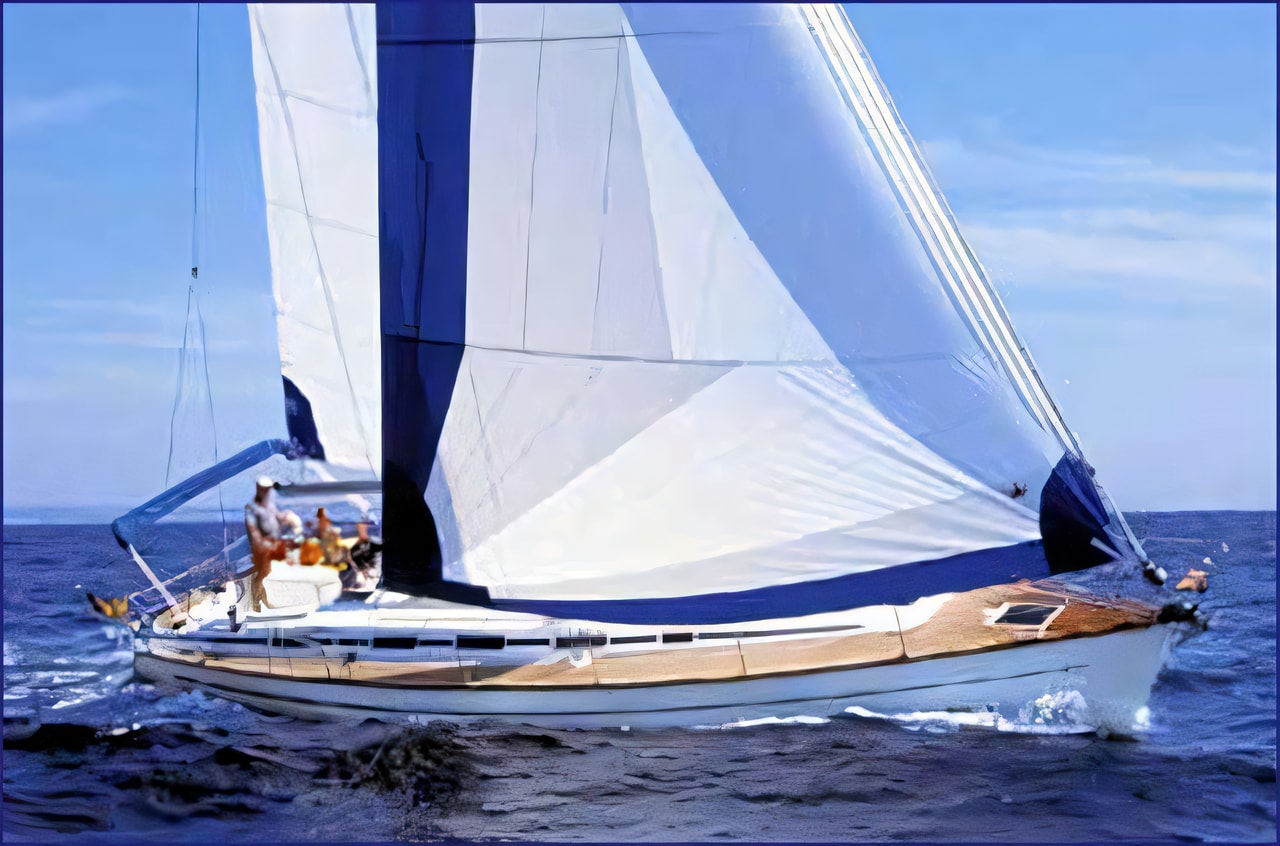 Exterior overview of Bavaria 44 sail boat for charter from Zadar Marina Zadar in the Zadar sailing area Croatia
