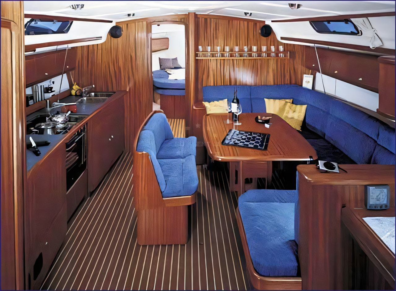 Layout of Bavaria 44 sail boat with 4 cabins Croatia yacht charter
