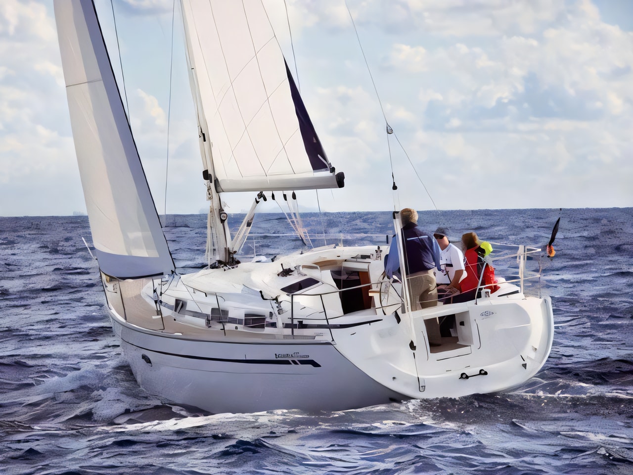 Exterior overview of Bavaria 37 Cruiser sail boat for charter from Zadar Marina in the Kornati sailing area Croatia