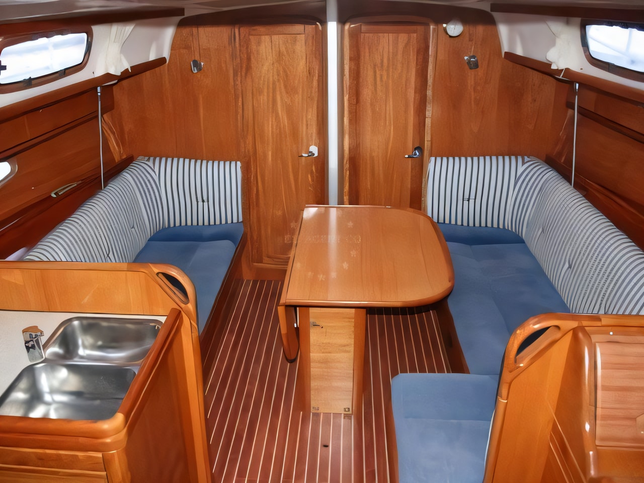 Layout of Bavaria 37 Cruiser sail boat with 3 cabins Croatia yacht charter
