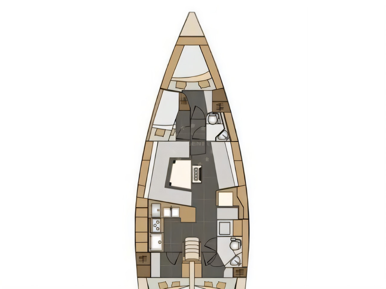 Interior of Elan Impression 45.1 sail boat with 4 cabins Croatia yacht charter