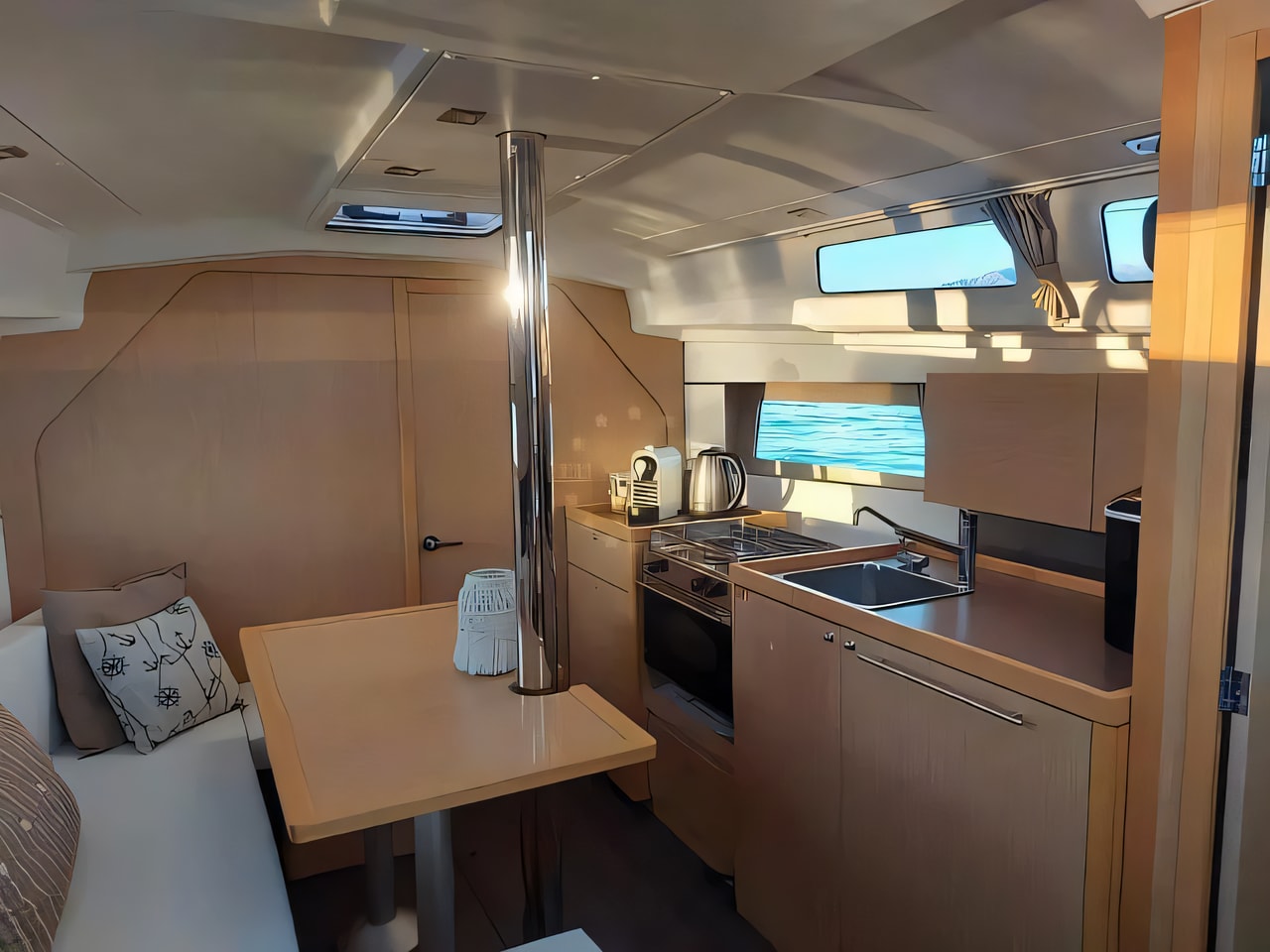 Layout of Oceanis 35 sail boat with 3 cabins Croatia yacht charter