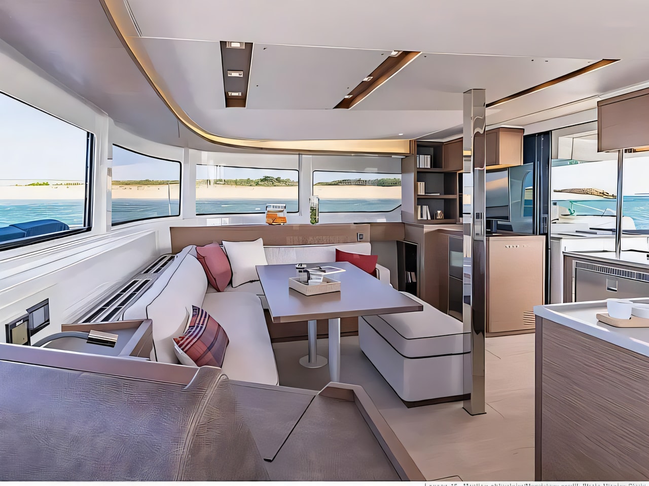 Layout of Lagoon 46 Fly catamaran with 6 cabins Croatia yacht charter