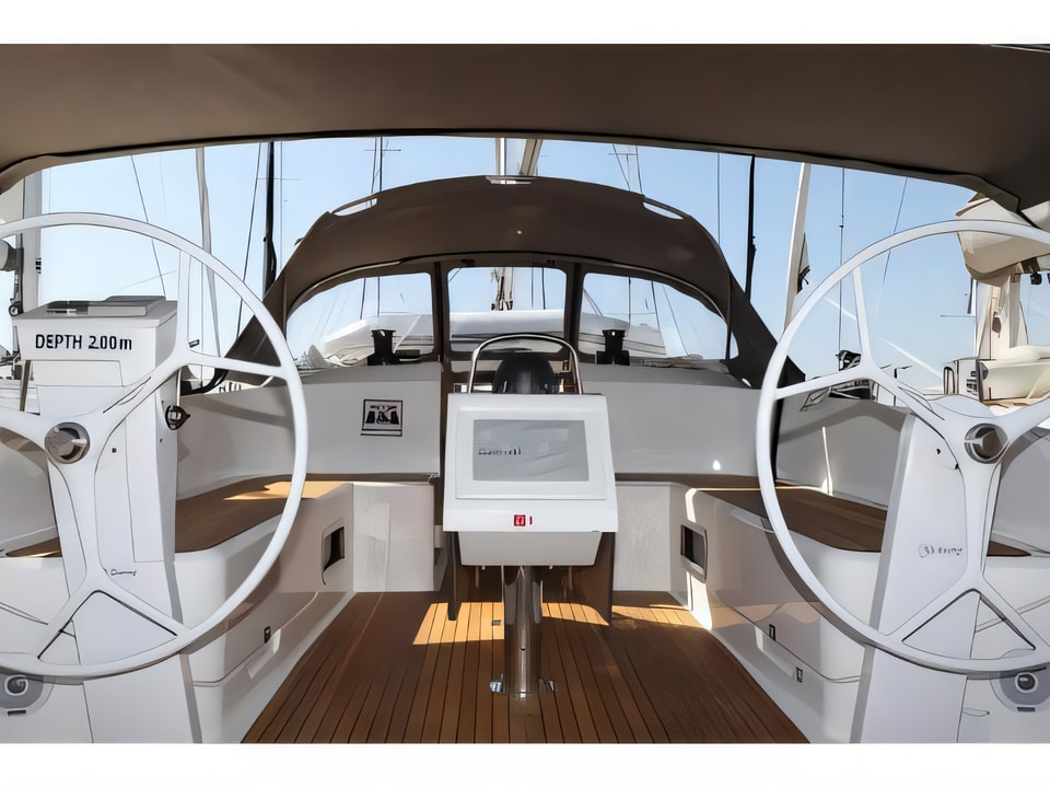 Exterior overview of Bavaria Cruiser 46 sail boat for charter from Biograd Kornati in the Zadar sailing area Croatia