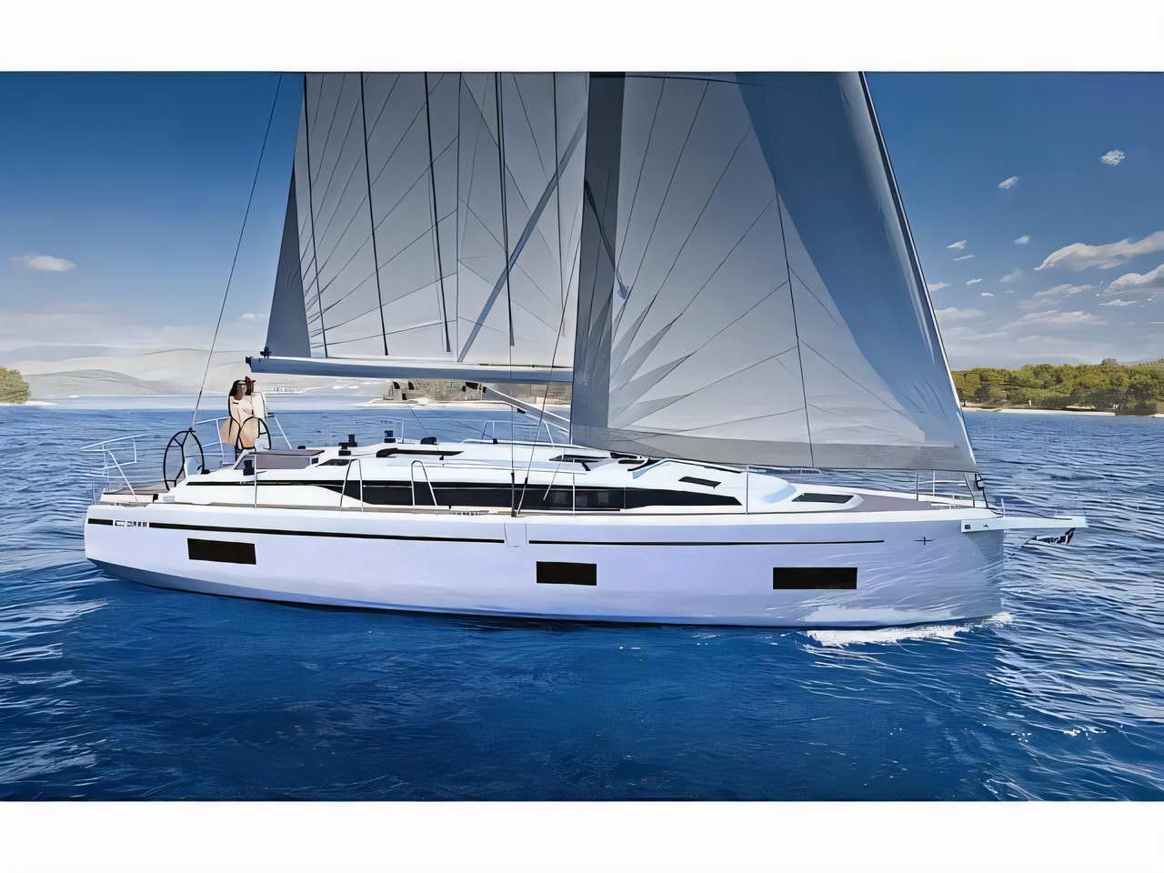 Exterior overview of Bavaria C38 sail boat for charter from Trogir ACI Marina in the Split sailing area Croatia