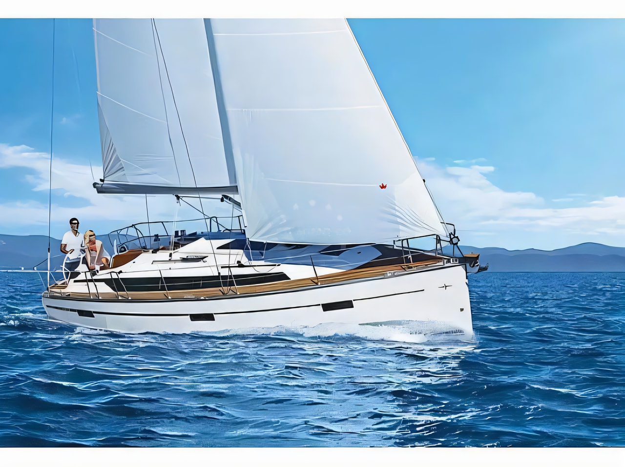 Exterior overview of Bavaria Cruiser 37 sail boat for charter from Trogir ACI Marina in the Split sailing area Croatia