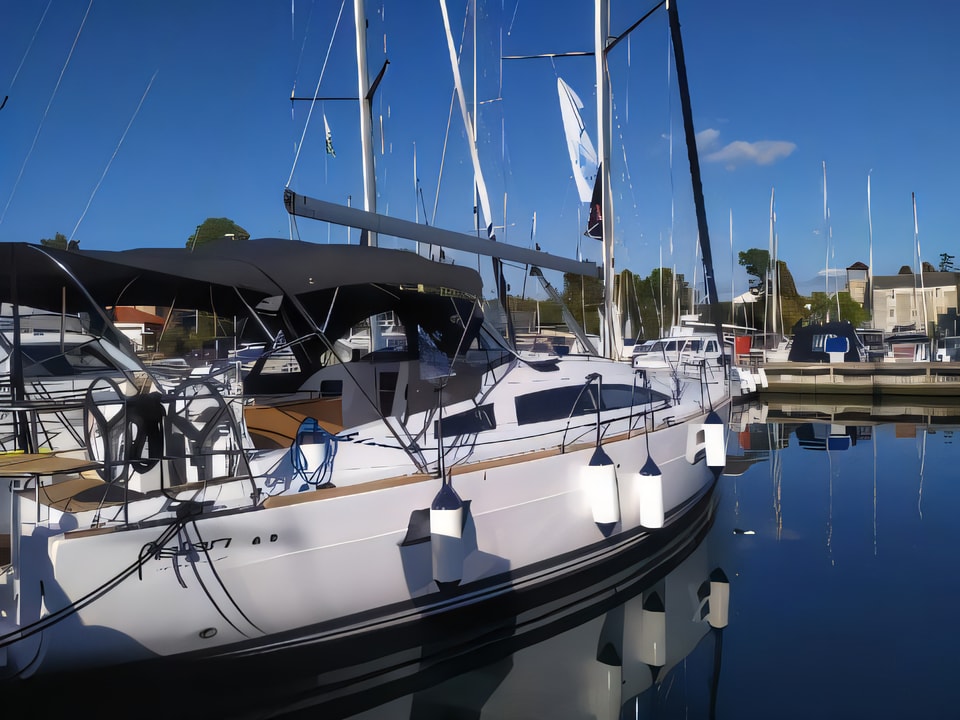 Exterior overview of Elan Impression 40.1 sail boat for charter from Zadar Marina Zadar in the Zadar sailing area Croatia