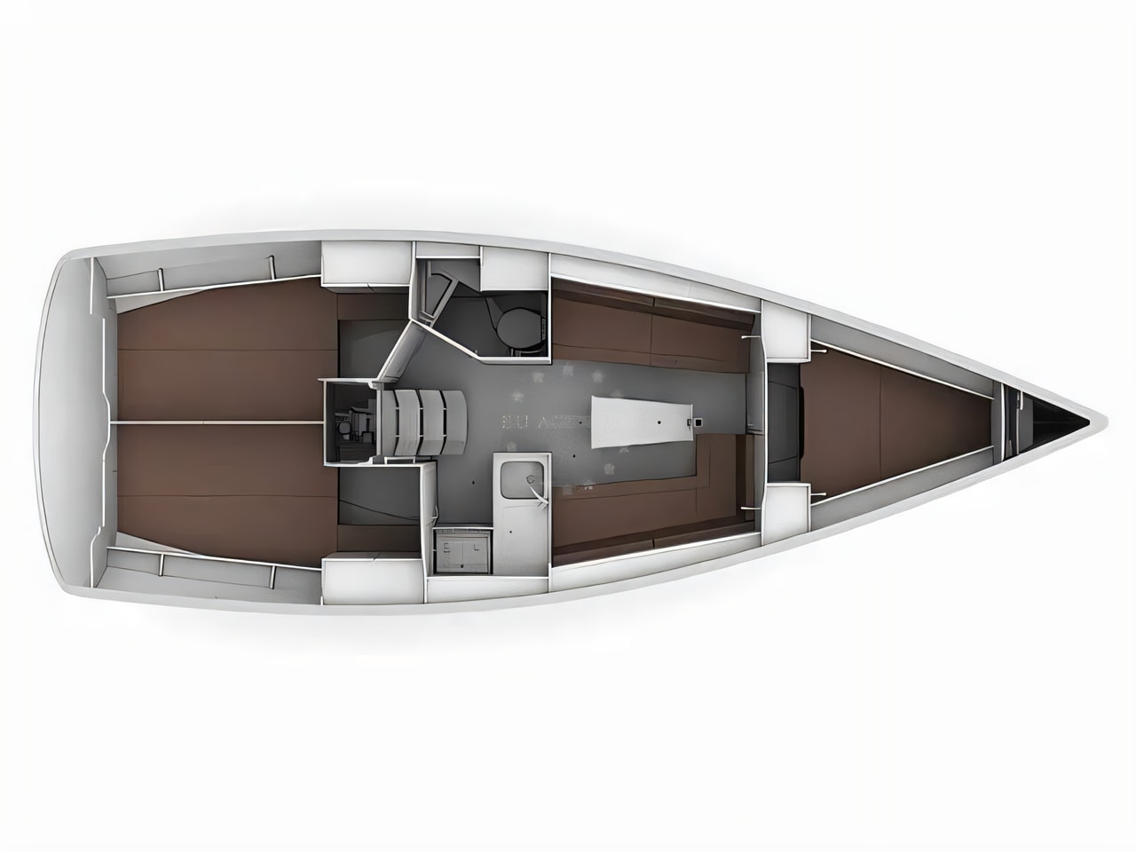 Interior of Bavaria Cruiser 34 sail boat with 3 cabins Croatia yacht charter