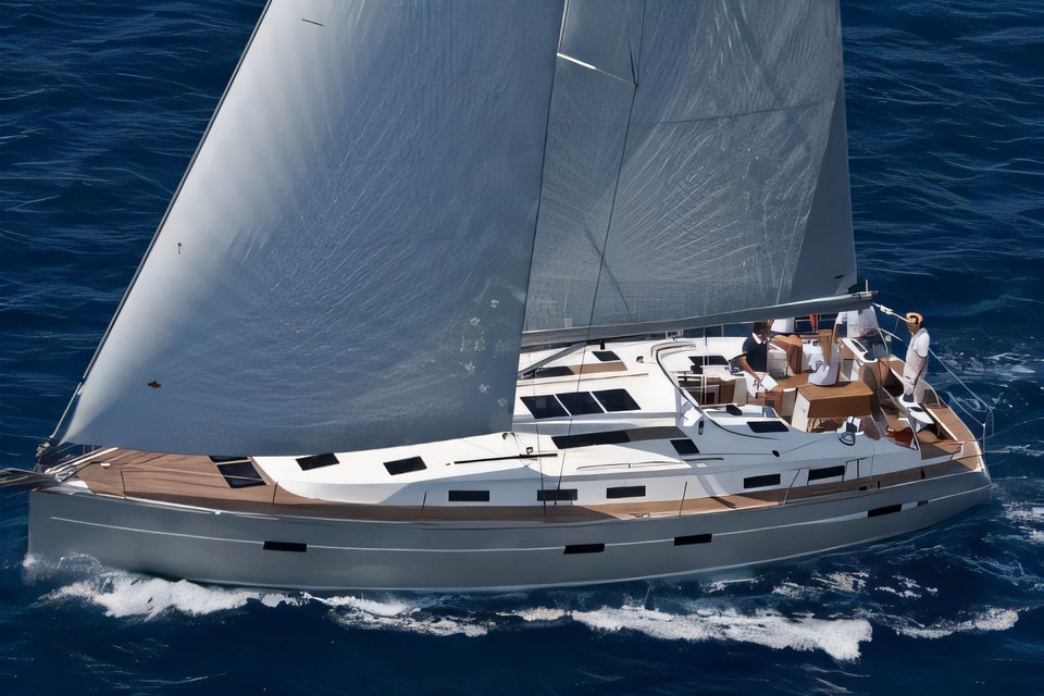 Exterior overview of Bavaria 50 BT '12 sail boat for charter from Sukosan Marina Dalmacija in the Zadar sailing area Croatia