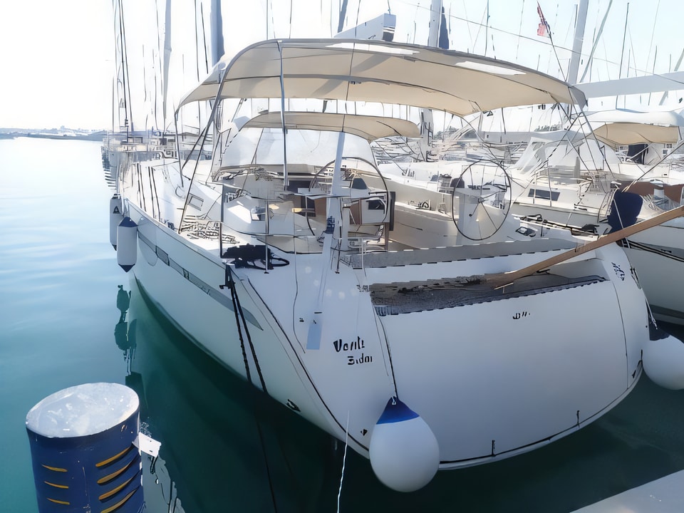 Exterior overview of Bavaria 55 BT '12 sail boat for charter from Sukosan Marina Dalmacija in the Zadar sailing area Croatia