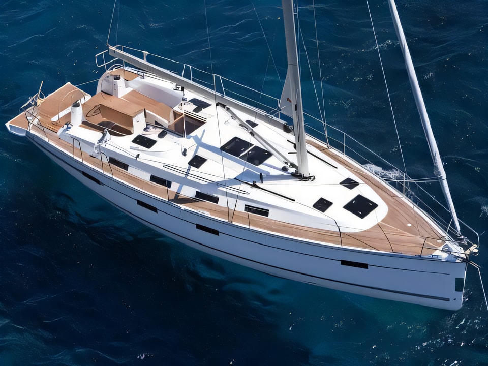 Exterior overview of Bavaria 40 BT '12 sail boat for charter from Sukosan Marina Dalmacija in the Zadar sailing area Croatia